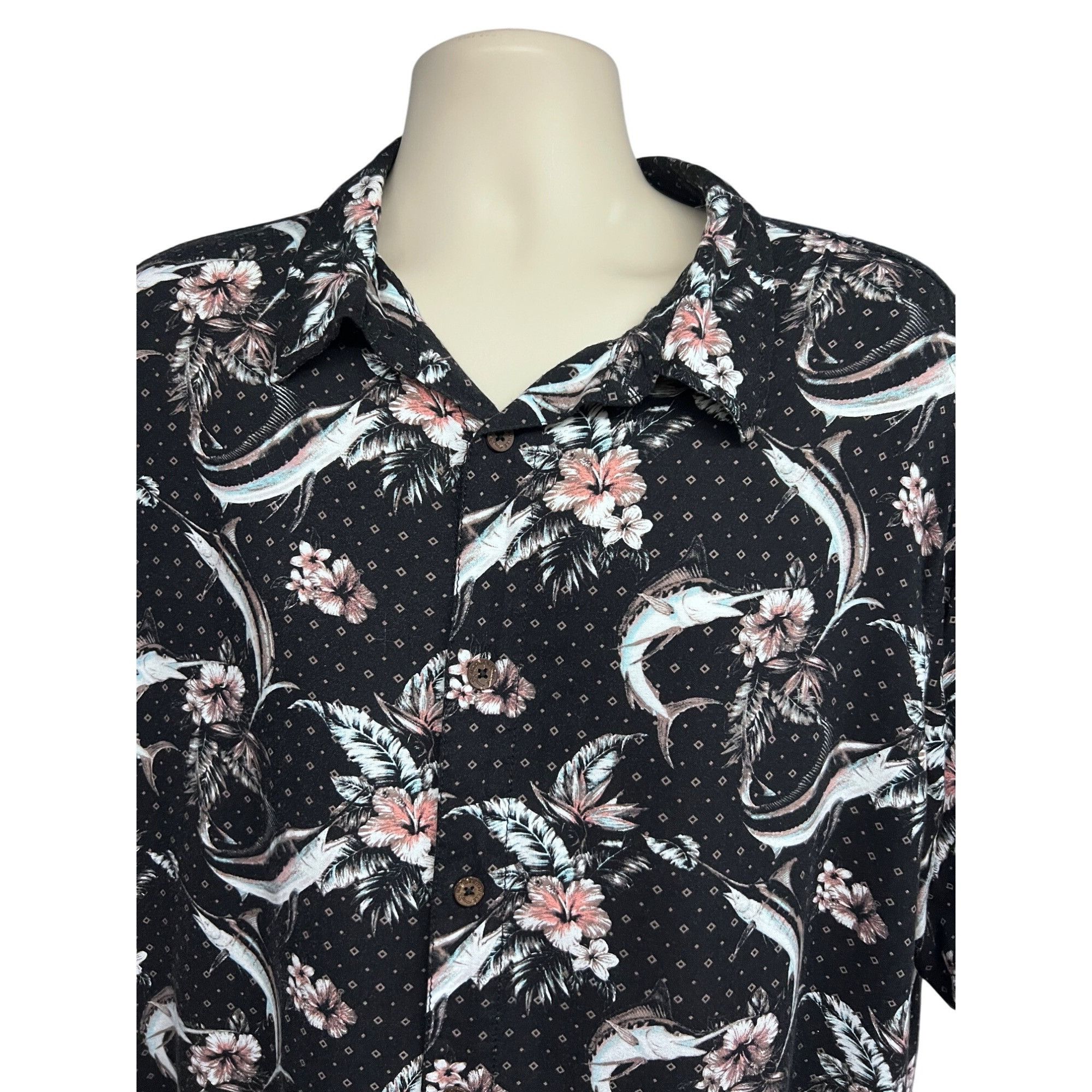 Vintage Jimmy Buffett Margaritaville Mens Vintage Black Floral Hawai Size US XL / EU 56 / 4 - 4 Thumbnail
