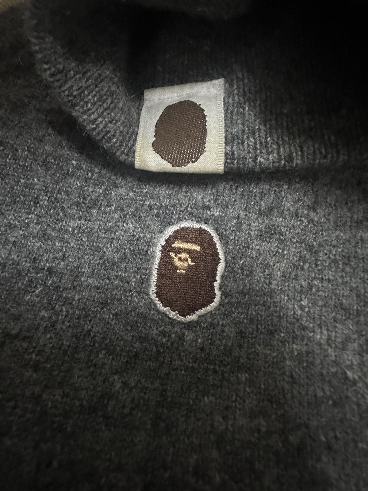 Bape 🇯🇵 Vintage A Bathing Ape 'BAPE' Wool Sweaters Size US L / EU 52-54 / 3 - 6 Thumbnail