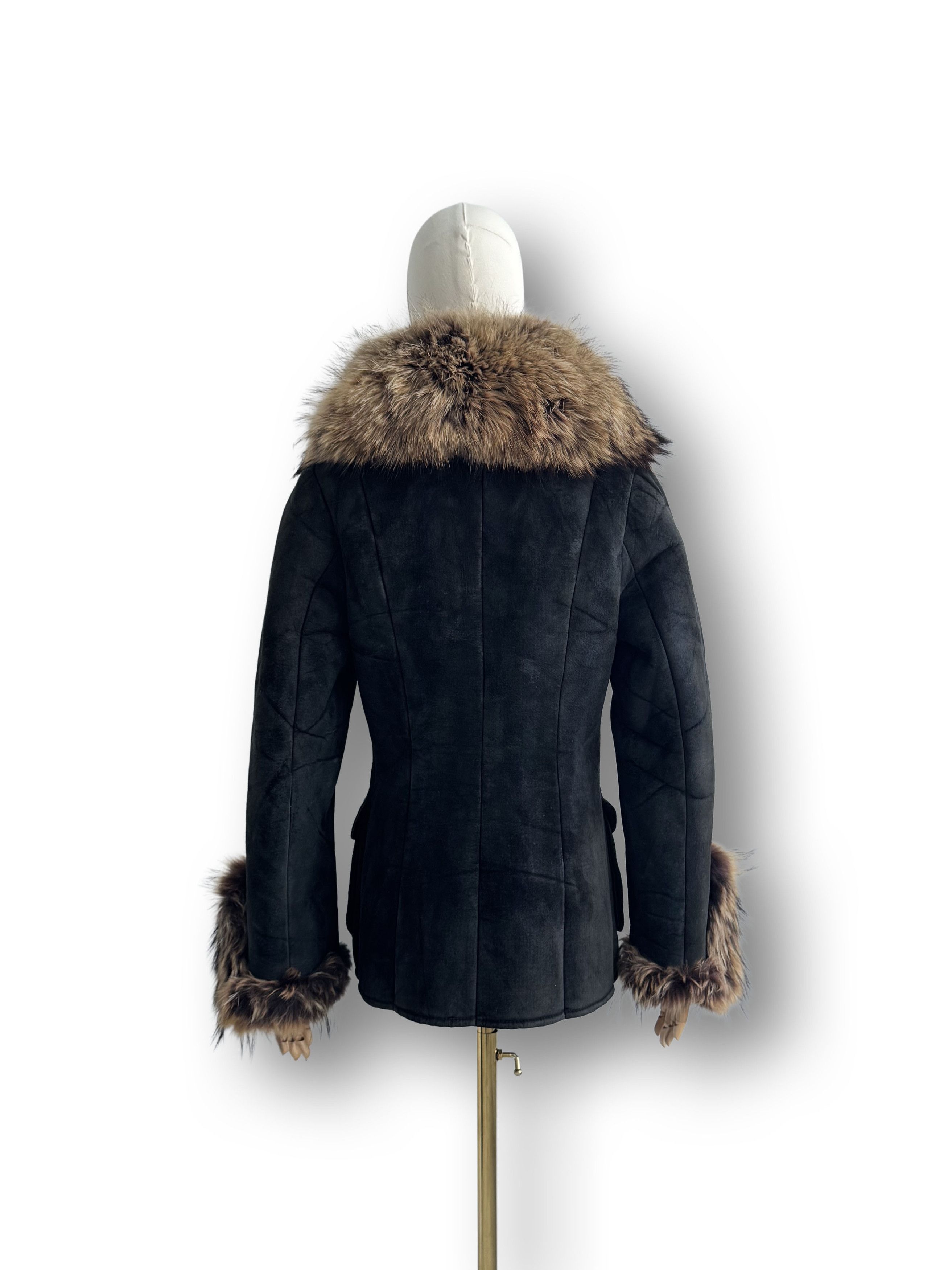 Vintage Real Sheepskin Coat With Real Fur Details The 90's(V427) Size M / US 6-8 / IT 42-44 - 4 Thumbnail