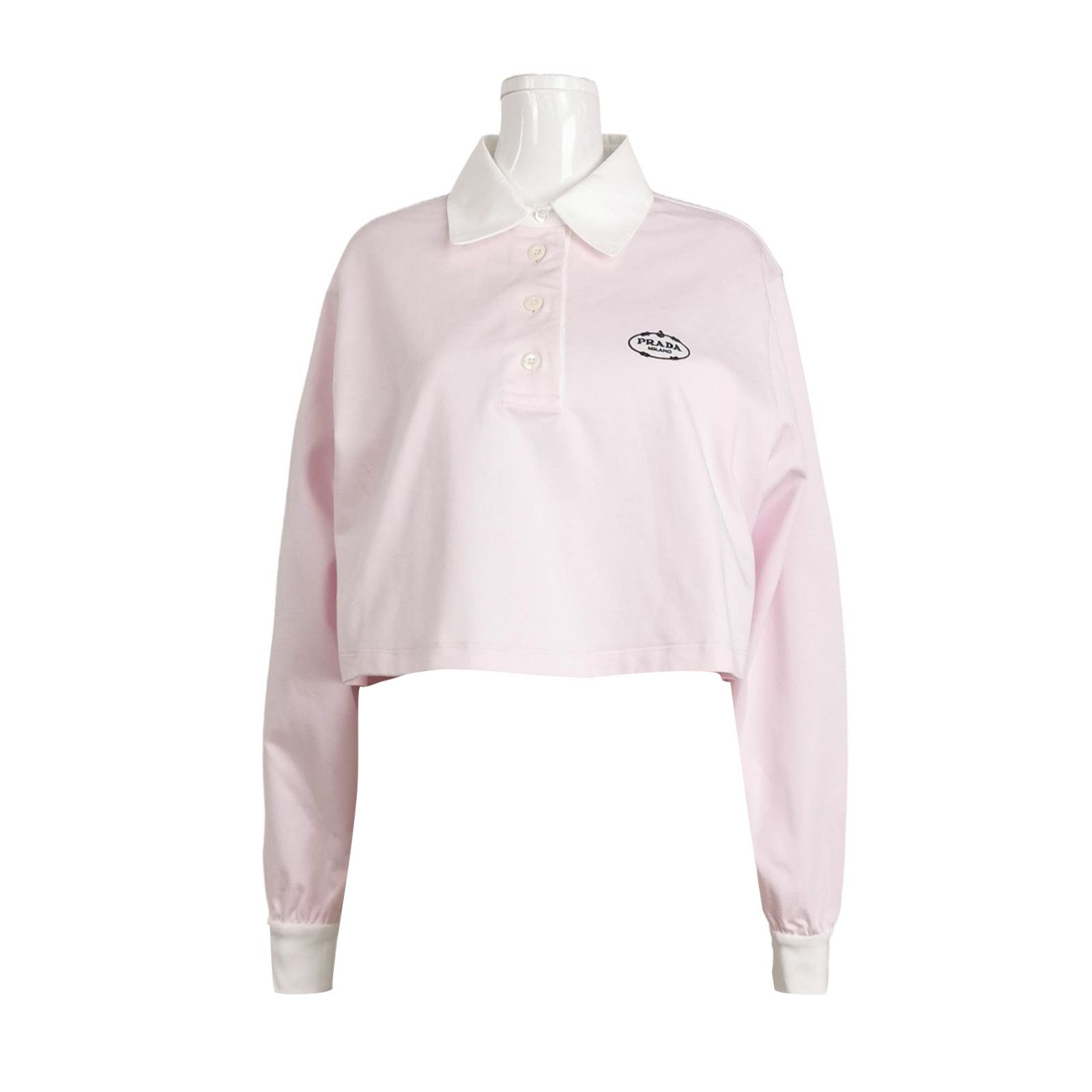Prada Prada Pink Logo Long Sleeve Polo Size S Size S / US 4 / IT 40 - 1 Thumbnail