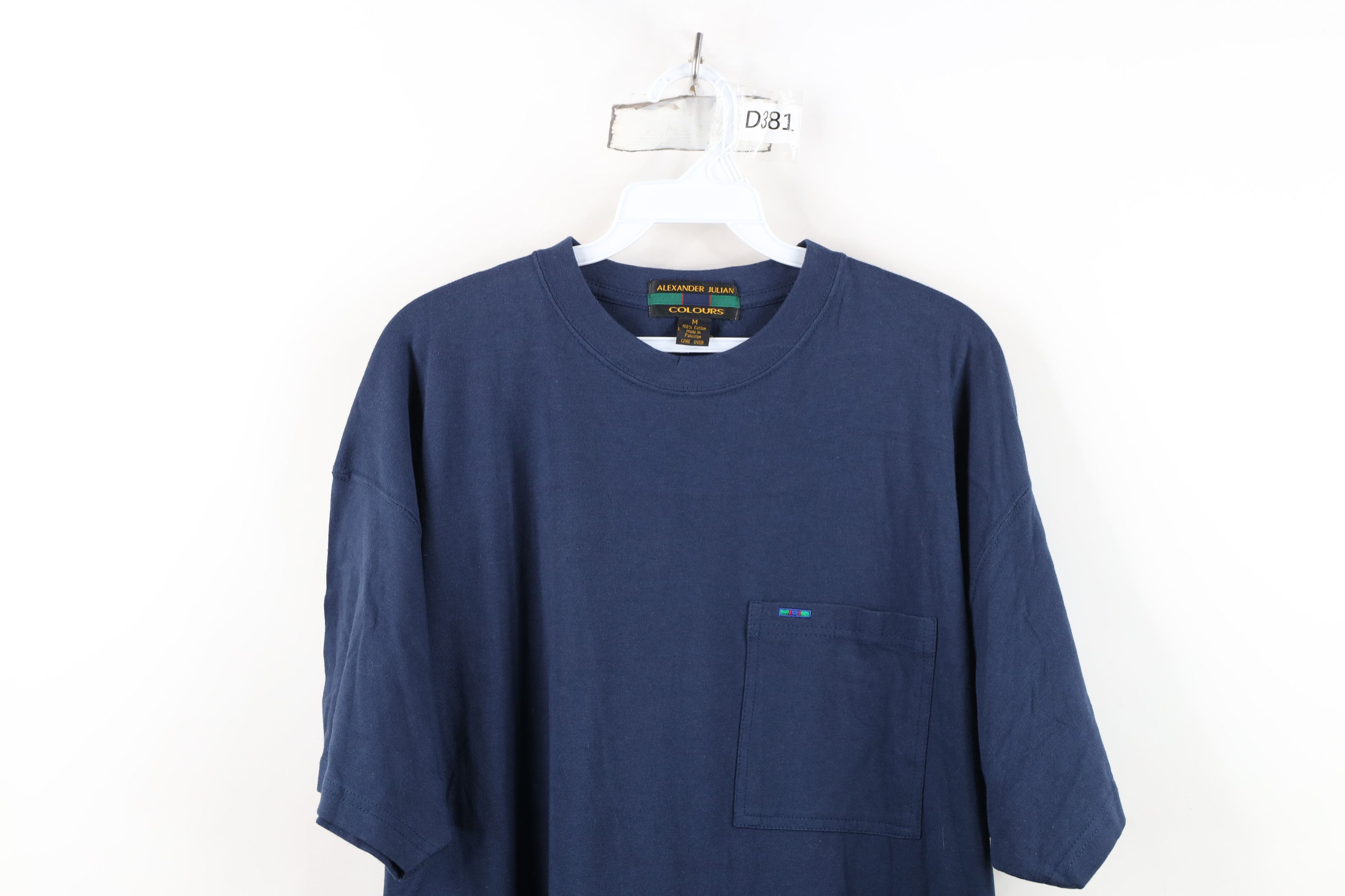 Vintage Vintage 90s Y2K Streetwear Baggy Pocket T-Shirt Navy Cotton Size US M / EU 48-50 / 2 - 2 Thumbnail