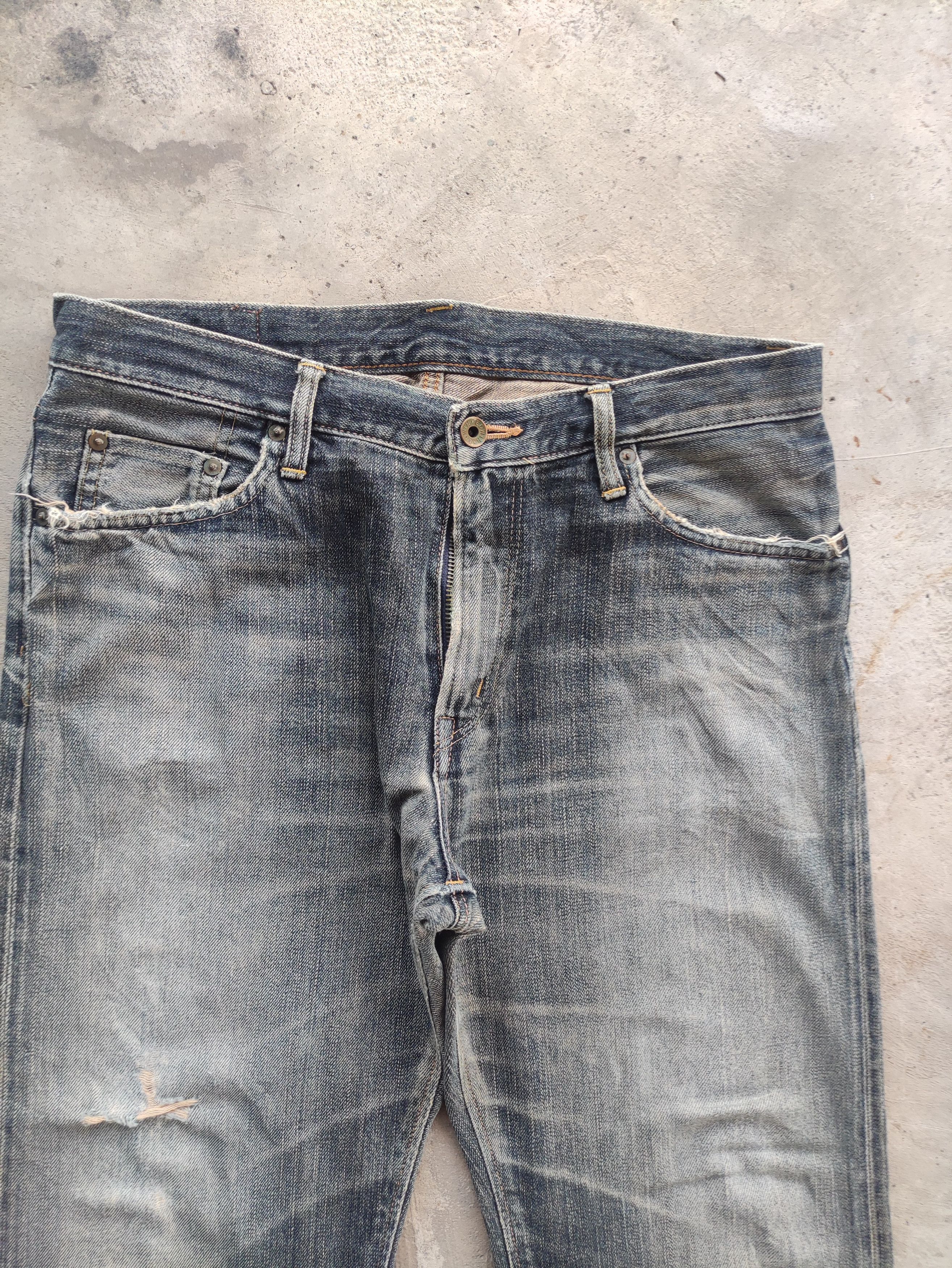 Edwin Vintage Edwin 505 Jean Rusty Jean Distressed Faded Denim Size US 35 - 3 Thumbnail