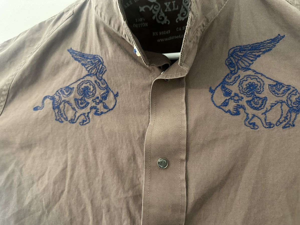 Diesel Diesel y2k Brown and blue button up. Size XL / US 12-14 / IT 48-50 - 4 Thumbnail