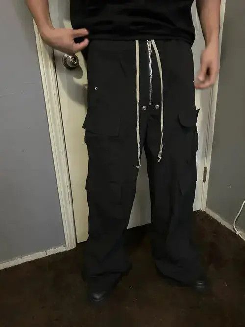 Designer Opium Style Wide Leg Drawstring Black Cargo Pant Size US 32 / EU 48 - 3 Thumbnail