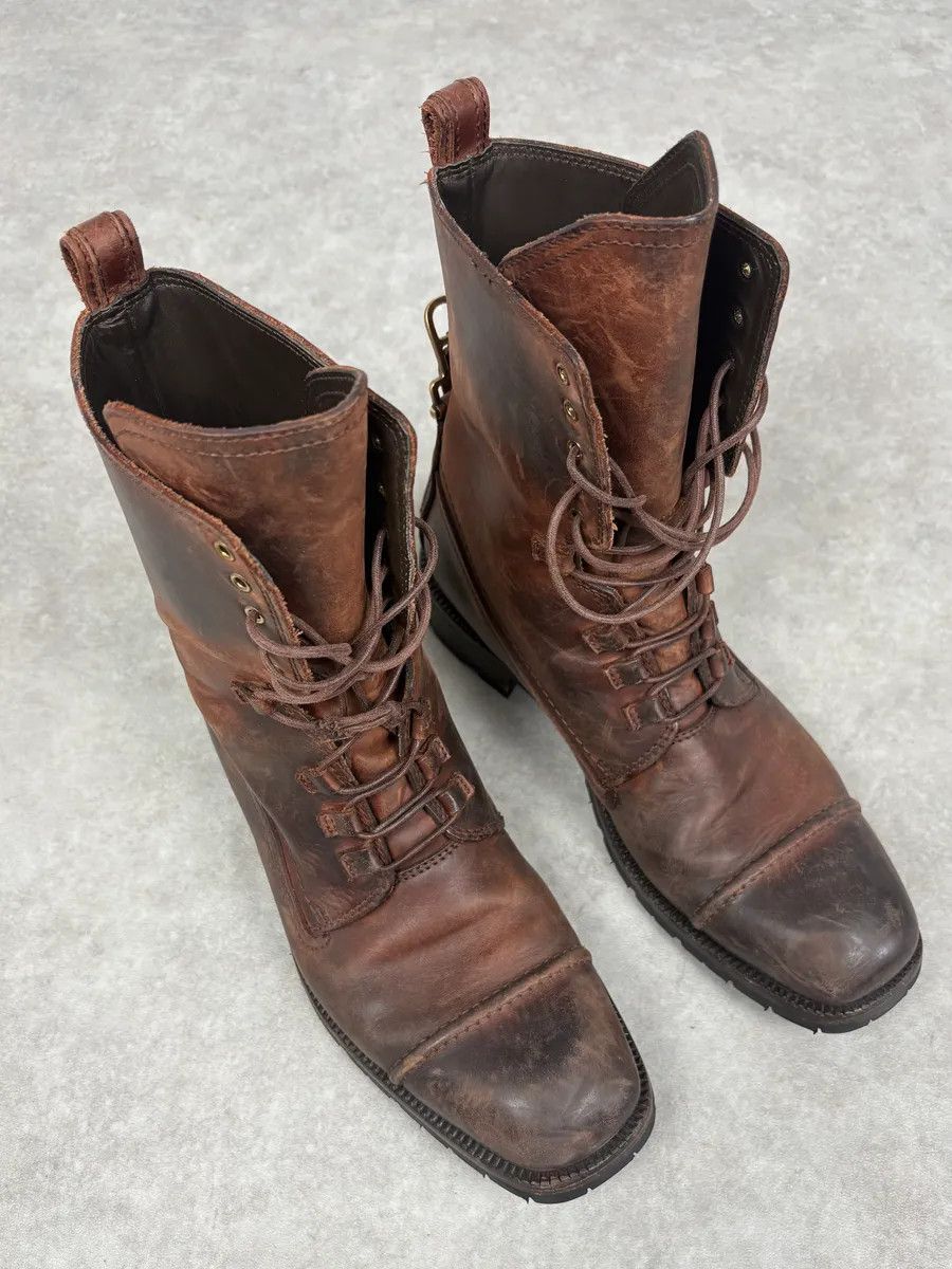 Dolce & Gabbana AW2006 Dolce & Gabbana Brown Eroded Ankle Leather Boots Size US 9 / EU 42 - 3 Thumbnail