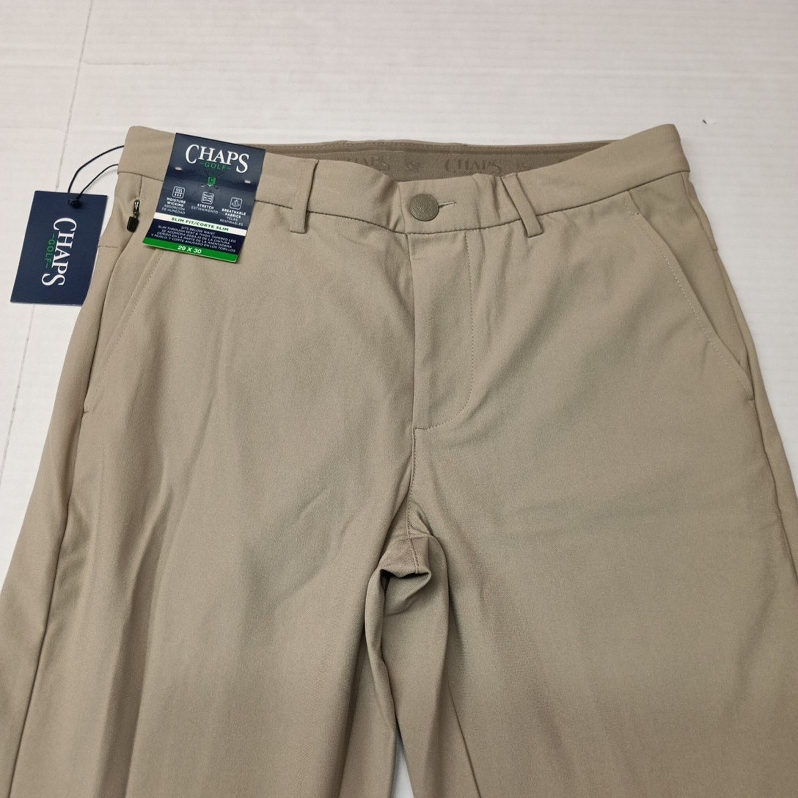 Chaps Chaps Golf Slim Fit Pants Mens 29x30 Khaki Stretch Waistband Size US 29 - 4 Thumbnail