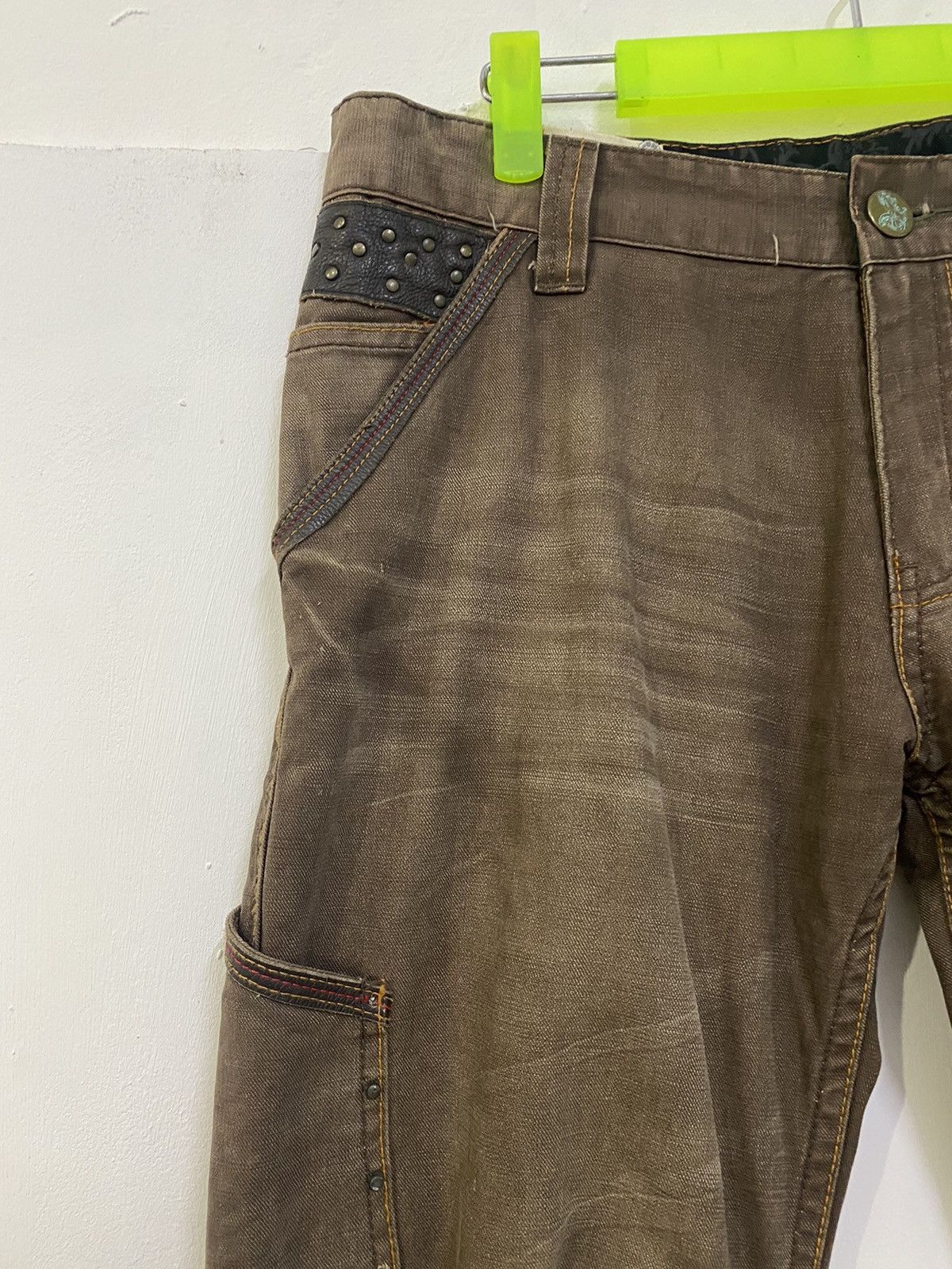 Japanese Brand 💥PUNK GOTH EMO DESIGN GOA TWENTH WORK BONDAGE FLARE JEANS Size US 36 / EU 52 - 7 Thumbnail