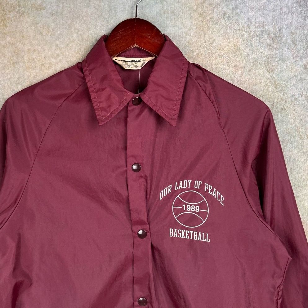 Vintage VTG 80s Basketball Windbreaker Jacket Sz S Maroon 1989 Size US S / EU 44-46 / 1 - 4 Thumbnail