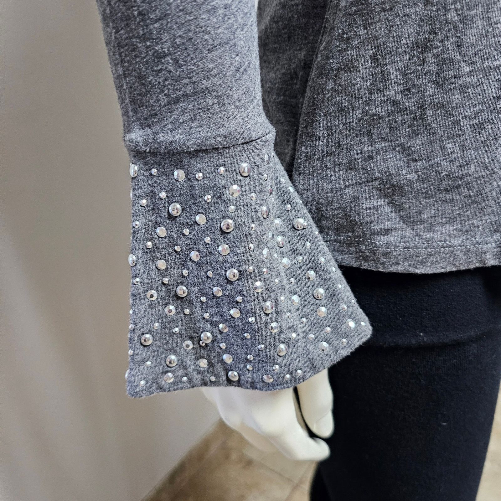 Michael Kors Michael Kors Womens Bell Sleeve Silver Studs Crew Neck S/P Size S / US 4 / IT 40 - 5 Thumbnail