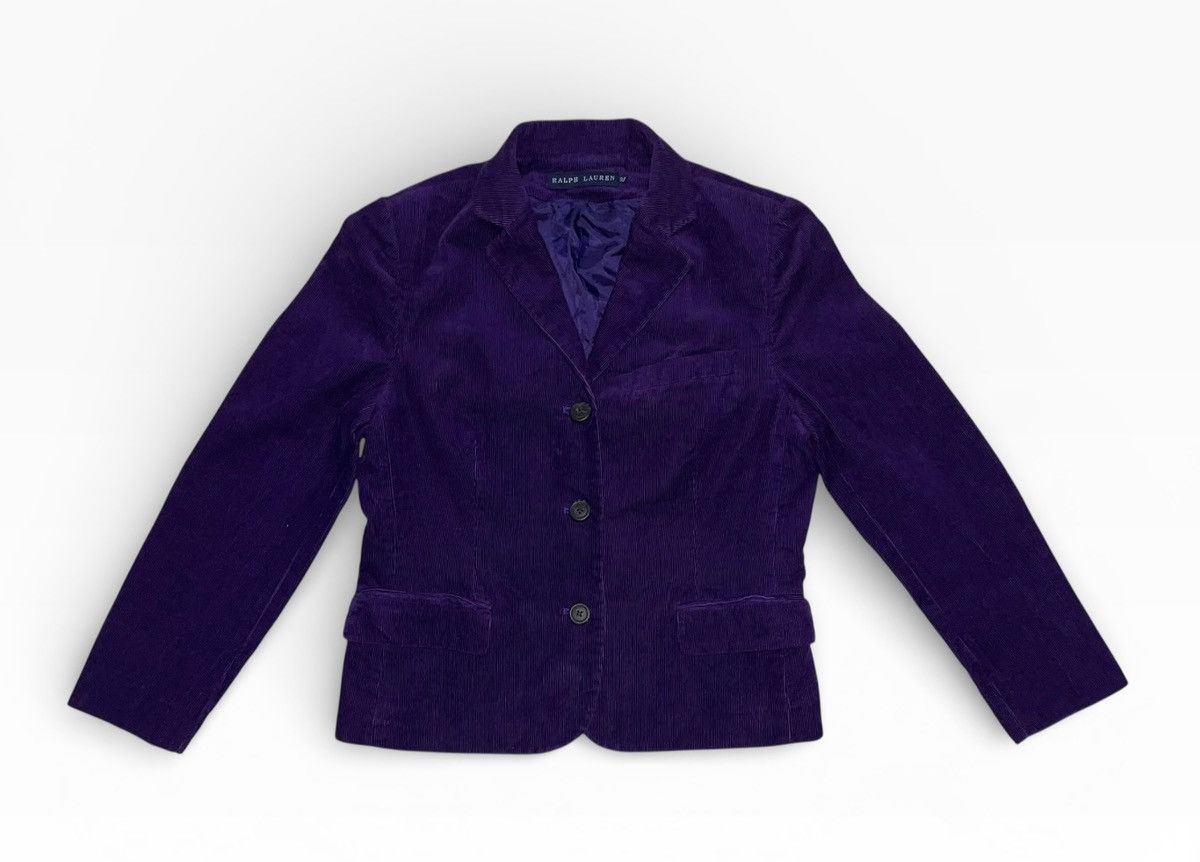 Ralph Lauren VINTAGE RALPH LAUREN Purple Corduroy Blazer Size M / US 6-8 / IT 42-44 - 1 Thumbnail