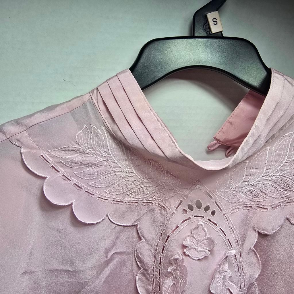 United Colors Of Benetton Women's Units Pink Blouse with Embroidery - Size 16 Size XXL / US 16-18 / IT 52-54 - 5 Thumbnail