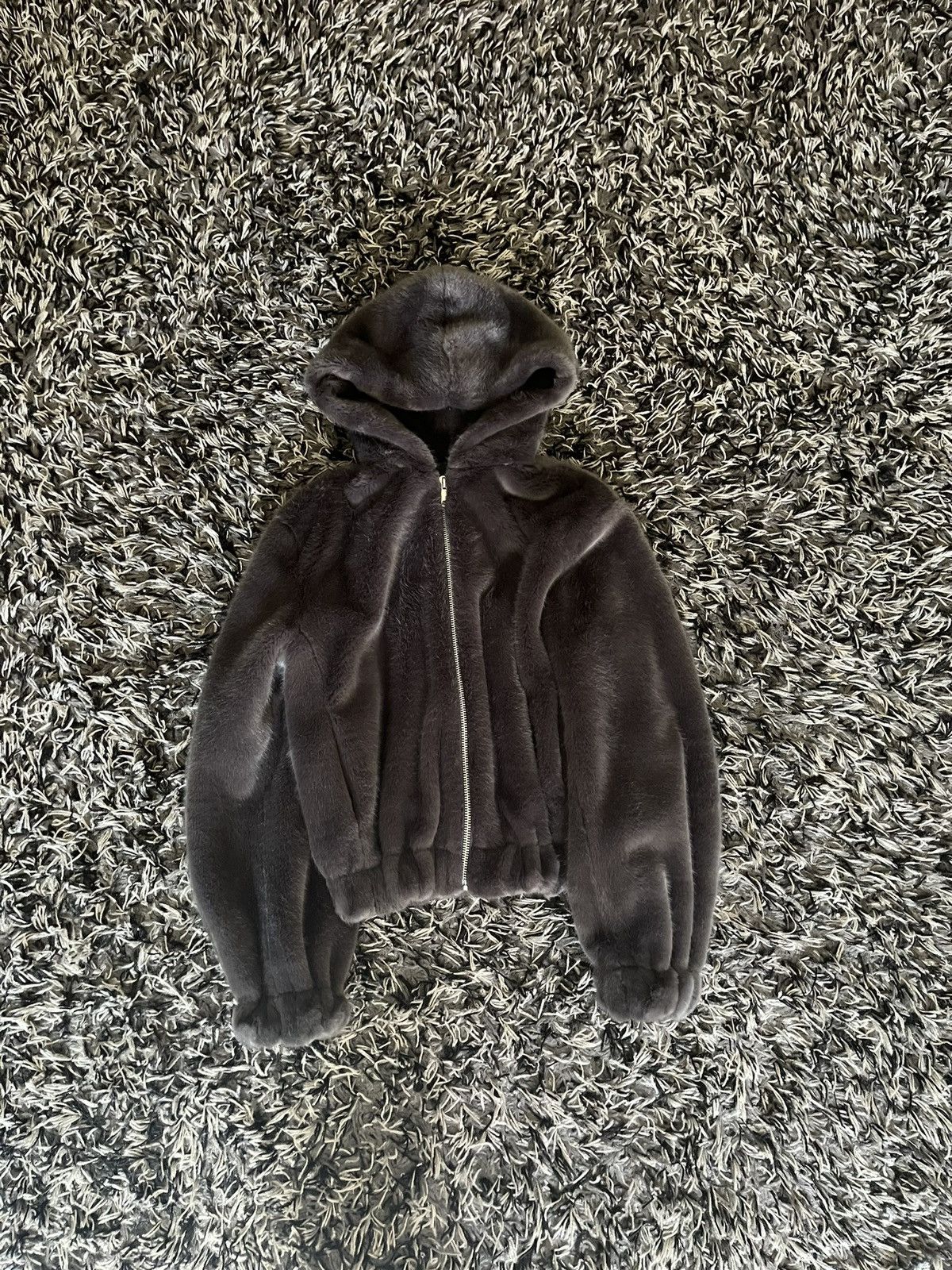 Helmut lang faux fur bomber jacket on sale