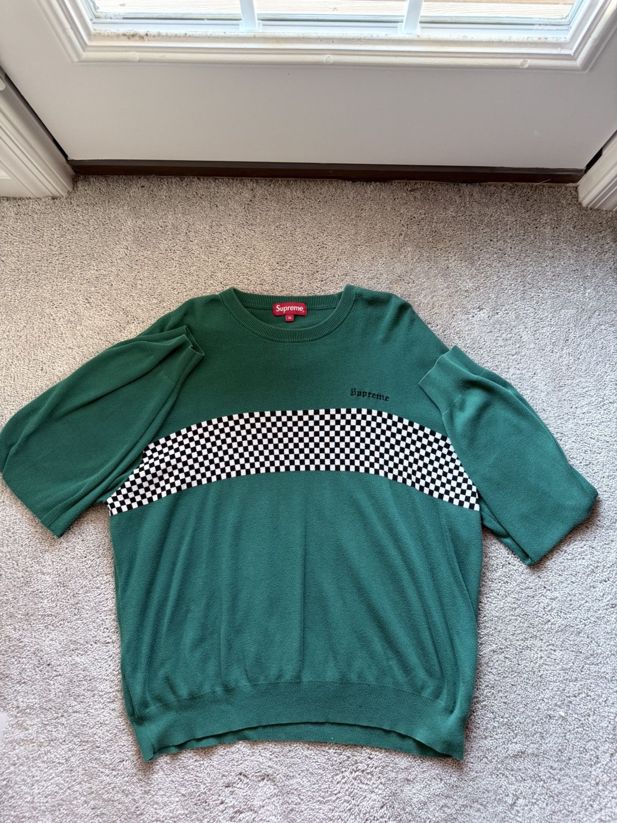 Supreme Good Condition Supreme Checkered Panel Crewneck Size US L / EU 52-54 / 3 - 1 Thumbnail