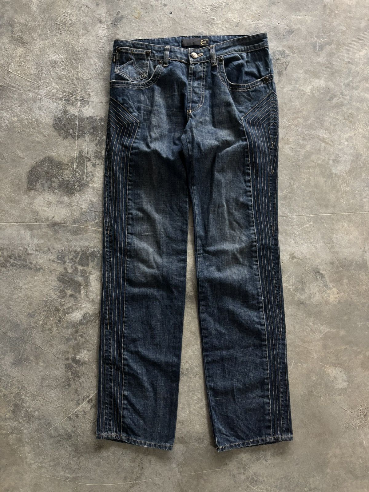 Just Cavalli JUST CAVALLI JEANS SIDE STITCHING ABSTRACT ART STYLE Size US 31 - 1 Thumbnail
