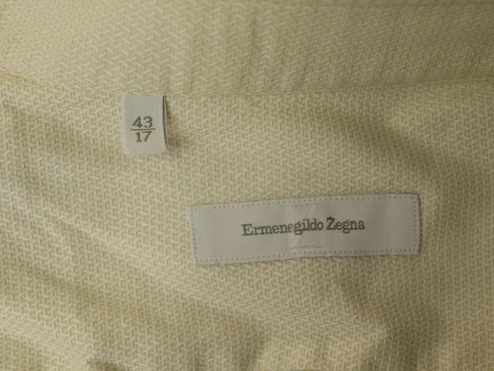 Ermenegildo Zegna Zegna Beige Cotton Collared Dress Shirt Size 43 Size 38R - 12 Thumbnail