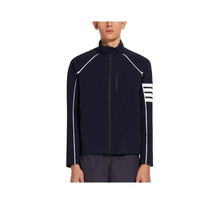 Thom Browne Thom Browne Navy Striped Sports Jacket for Men Size US M / EU 48-50 / 2 - 1 Thumbnail