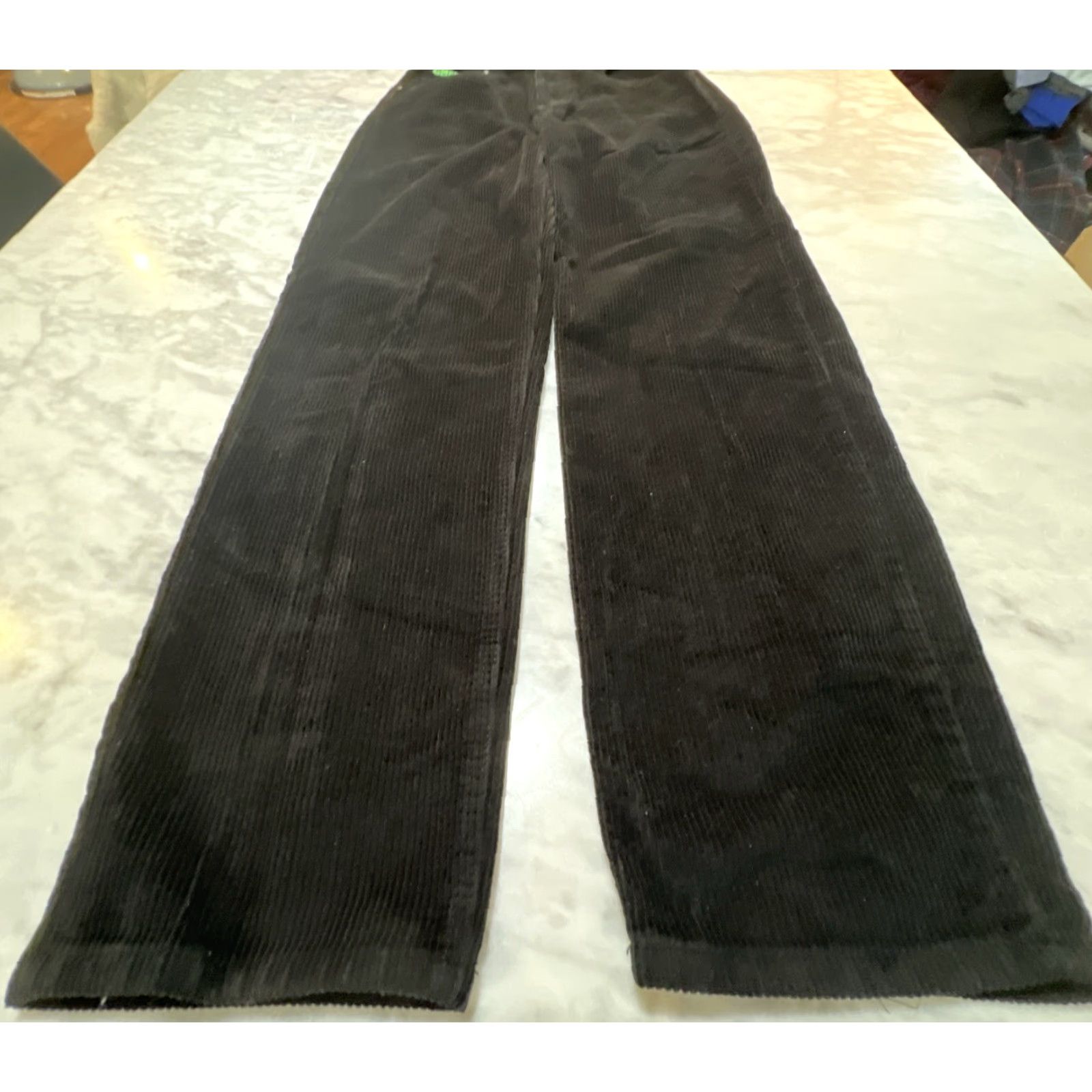 Empyre Empyre Women's Corduroy Pants TORI Black Cotton Size 2 Pockets Wide Rise Straight Inseam 30 Size 26" / US 2 / IT 38 - 4 Thumbnail