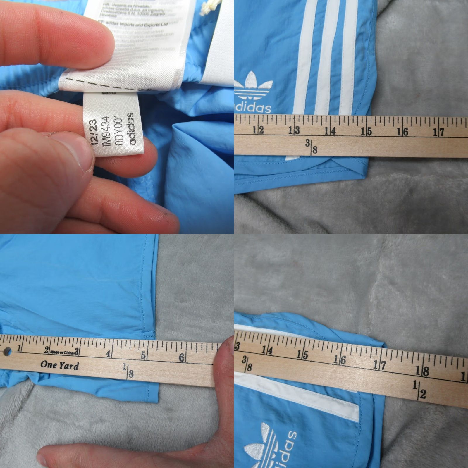 Adidas Adidas Shorts Mens 2XL Blue Drawstring Light Adicolor Sprinter Nylon Athletic Shorts Men 2XL Blue Striped 90s Style Size US 39 - 9 Thumbnail