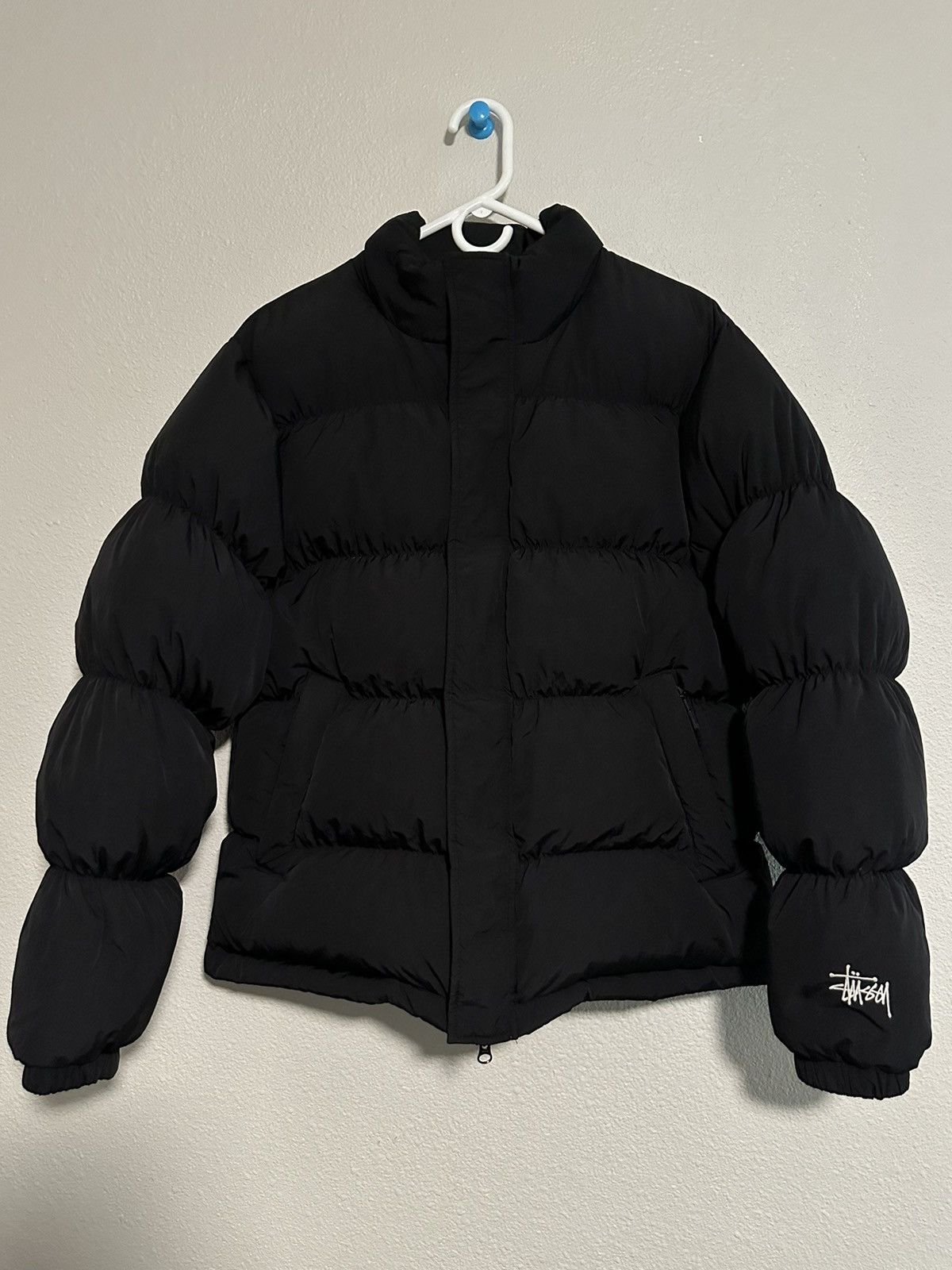 image of Stussy Puffer Jacket in Black, Men's (Size Small)