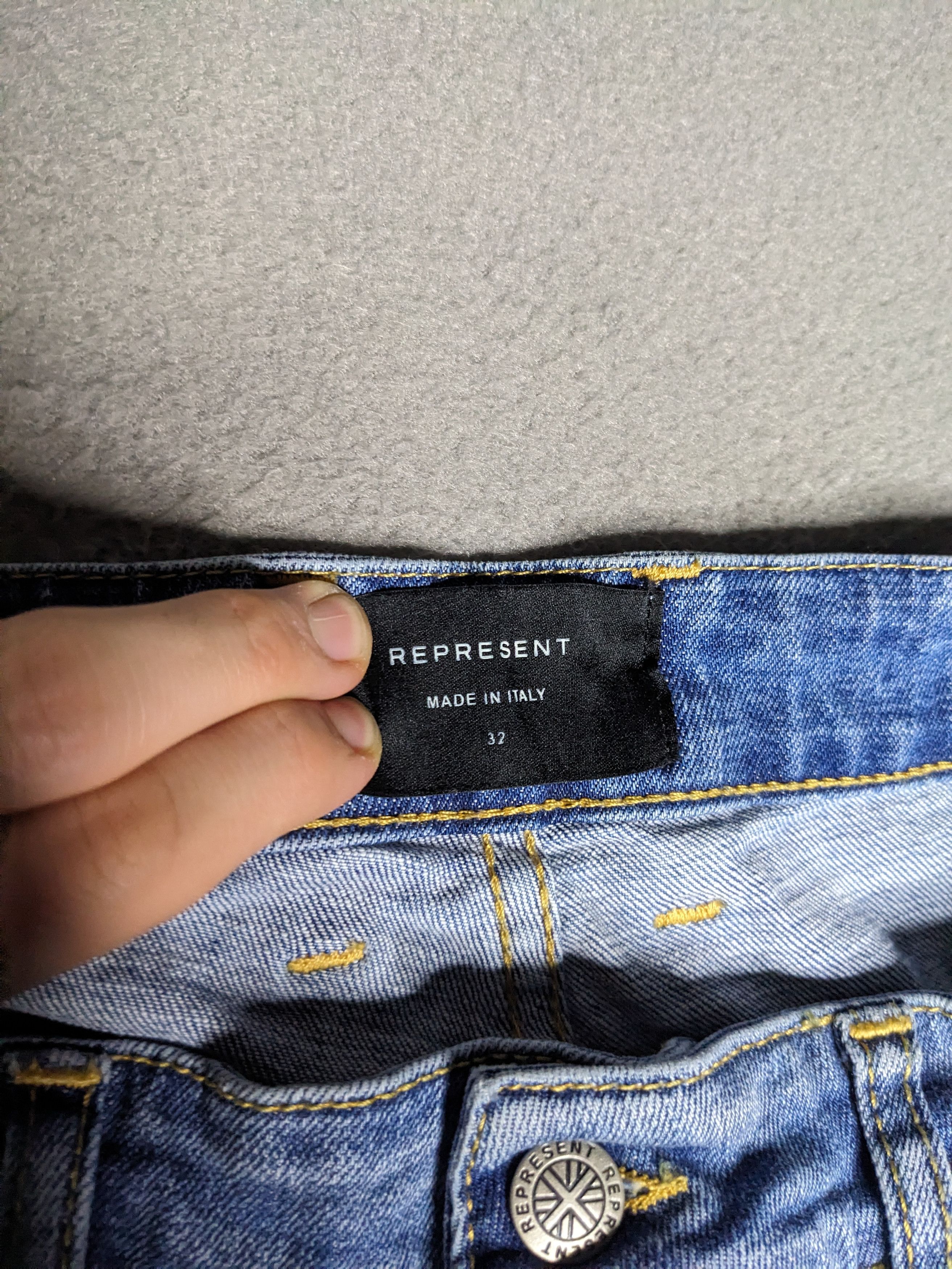 Represent Clo. Represent Repaired Denim 32x30 Distressed Skinny Jeans Italy Size US 32 / EU 48 - 13 Thumbnail