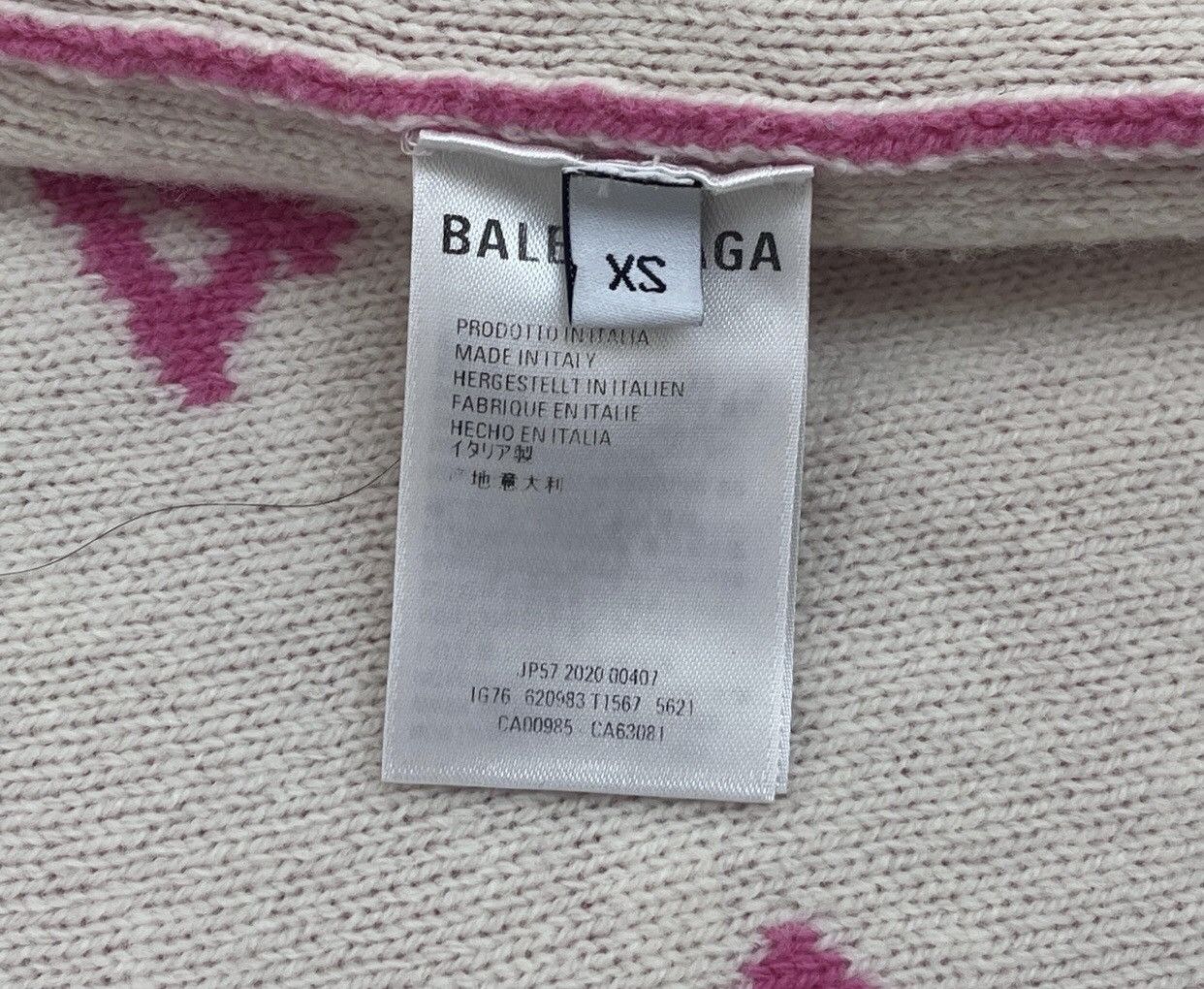 Balenciaga Balenciaga Pink Full Classic Logo Wool Long Sleeve Sweater Size US XS / EU 42 / 0 - 6 Thumbnail