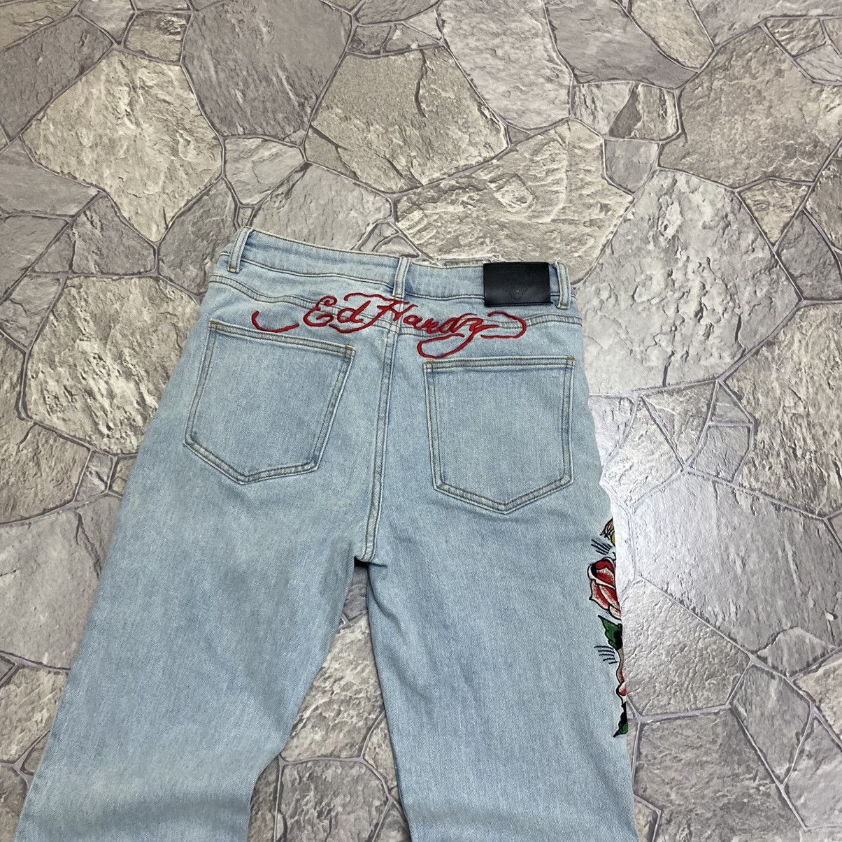 Ed Hardy Vintage Ed Hardy Jeans Y2K Flared Jeans Size 31" - 10 Thumbnail