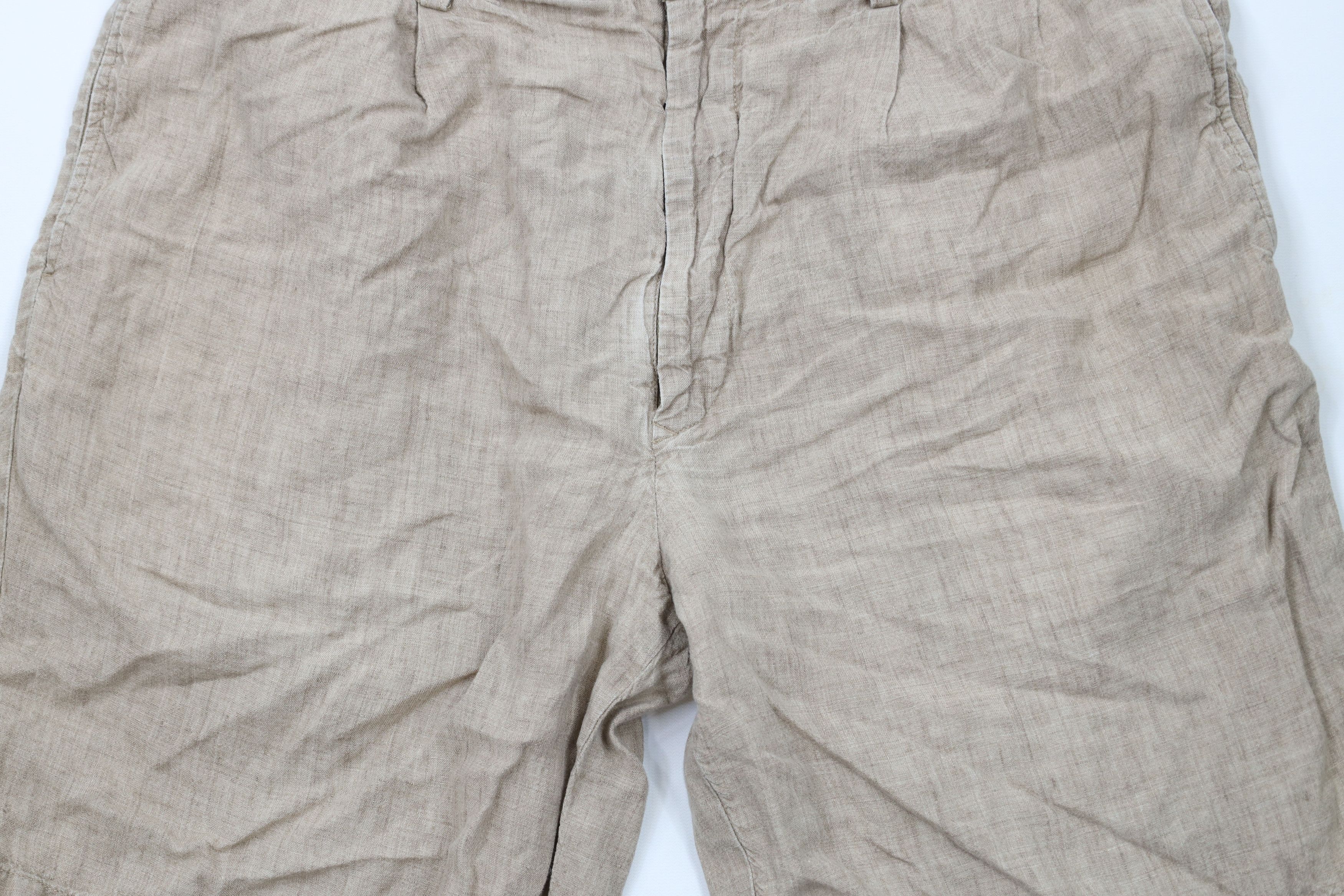 Nautica × Vintage Vintage Nautica Above Knee Linen Shorts Beige Brown Size US 35 - 3 Thumbnail