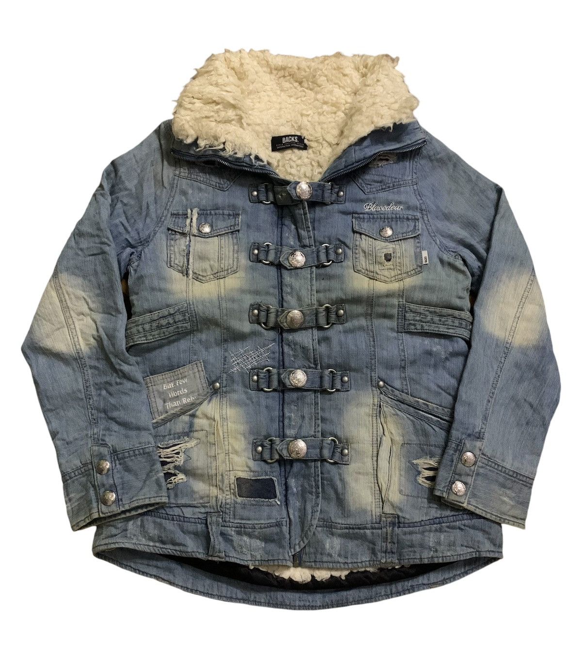 💥Japanese Backs Satisfaction Denim Fur Jacket