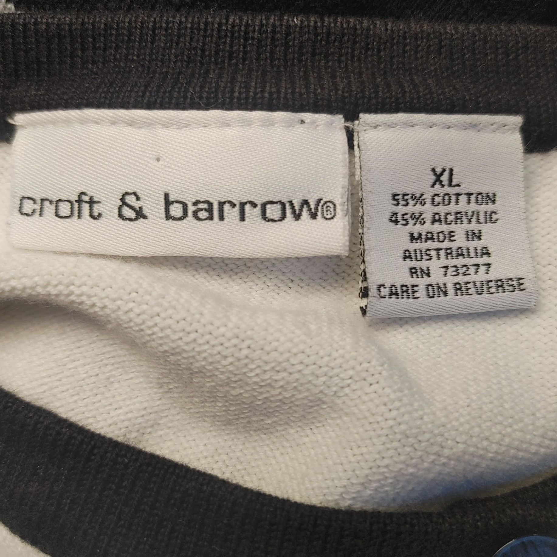 Croft & Barrow Croft & Barrow Women's Black/White Striped Long Sleeve Cardi Size XL / US 12-14 / IT 48-50 - 3 Thumbnail