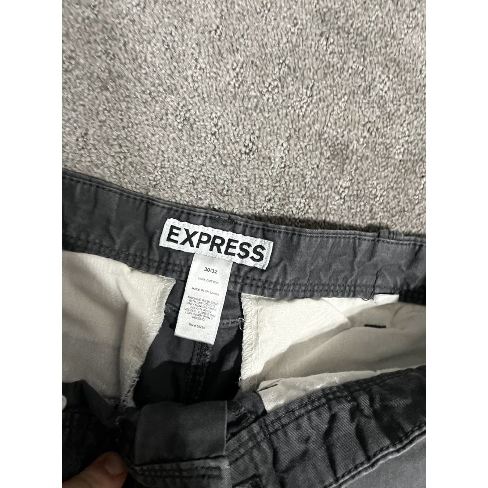 Express Express Slim Fit Chino Pants Mens 30x32 Flat Front Cotton Knit Gray 90s Chino Style Slacks Pants Size US 30 / EU 46 - 5 Thumbnail