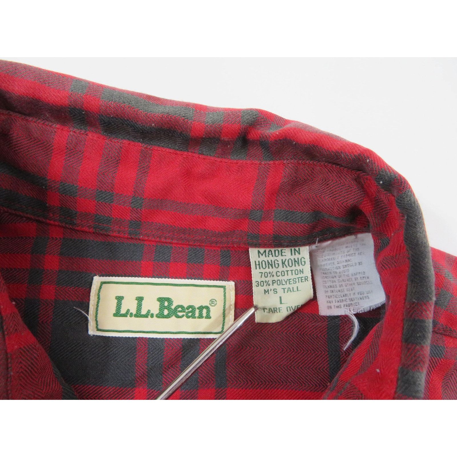 L.L. Bean LL Bean Flannel Shirt Buffalo Plaid Red Gray Sz L 1990s Size US L / EU 52-54 / 3 - 3 Thumbnail