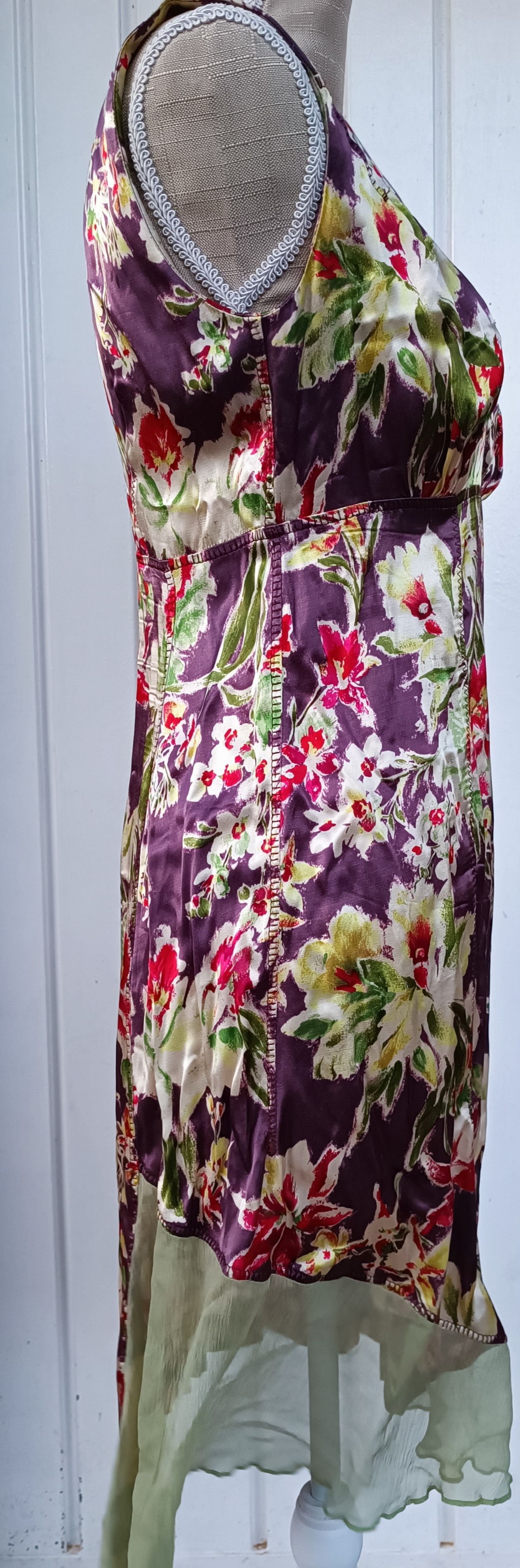 Jean Paul Gaultier 2000's- Midi dress in shiny purple satin Size M / US 6-8 / IT 42-44 - 7 Thumbnail