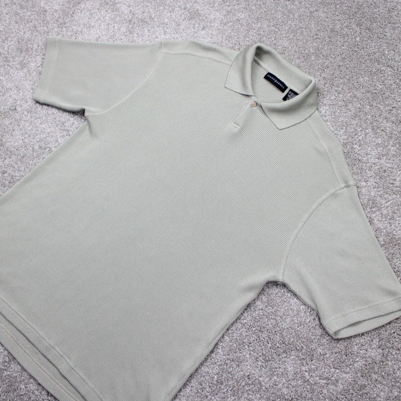 Vintage Jhane Barnes Polo Shirt Mens Medium Beige Silk/Polyester Textured S/S Pullover Size US M / EU 48-50 / 2 - 3 Thumbnail