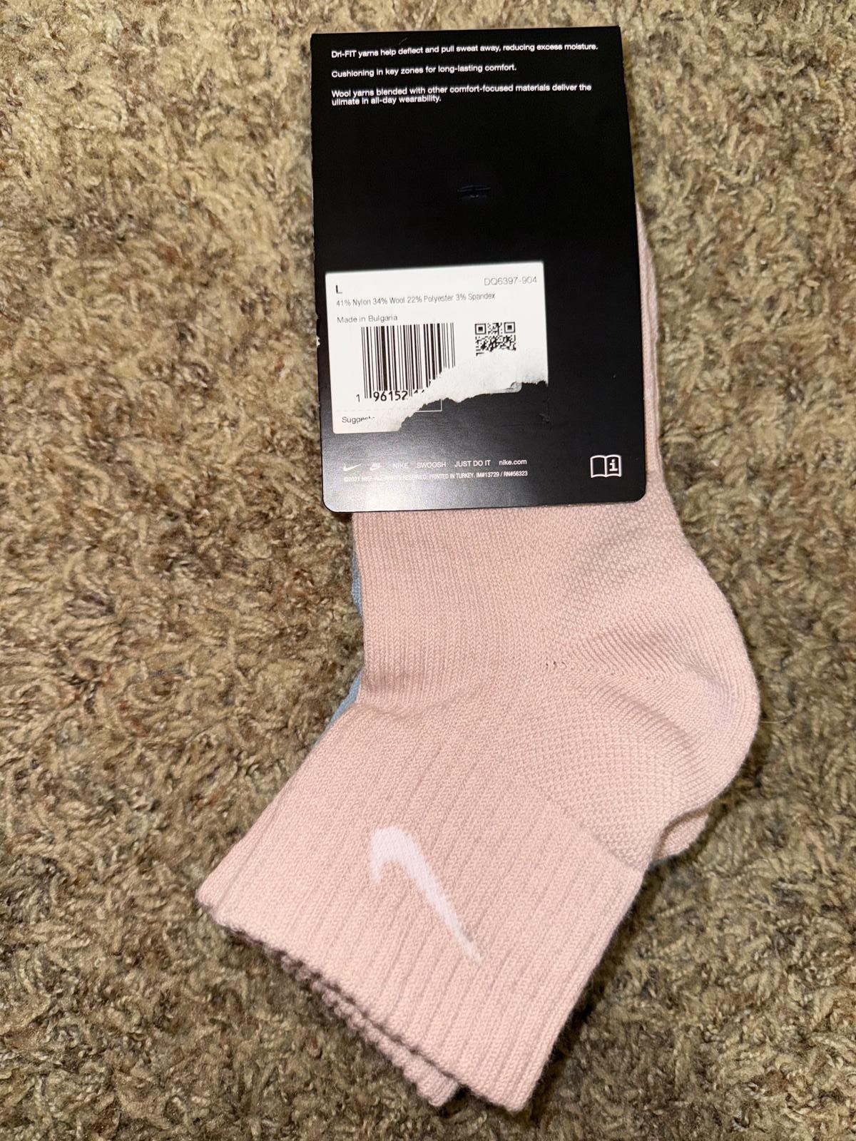 Nike Nike Everyday Wool Cushioned Ankle Socks- 2 Pair Size ONE SIZE - 5 Thumbnail