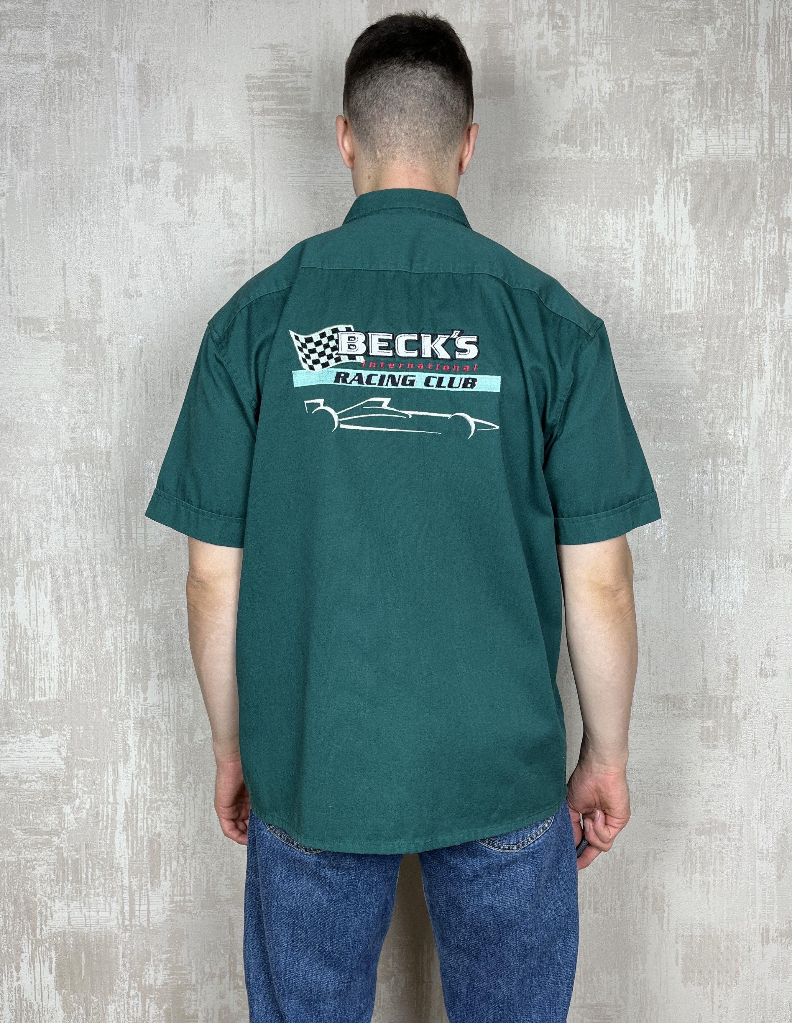 Formula 1 Vintage Beck's Racing Club Formula Uno F1 Short Sleeve Shirt Size US XL / EU 56 / 4 - 2 Thumbnail