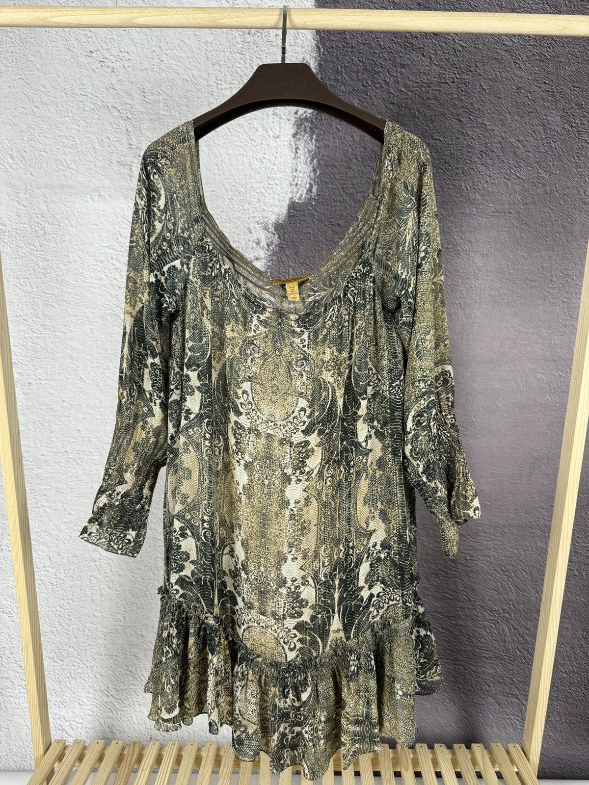 Roberto Cavalli at H&M Shoulderless Dress Silk Ornament