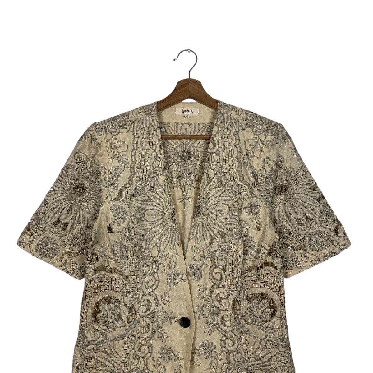Japanese Brand DREXXON DORIAN Embroidered Single Button SS Jacket #1810-C20 Size M / US 6-8 / IT 42-44 - 2 Thumbnail