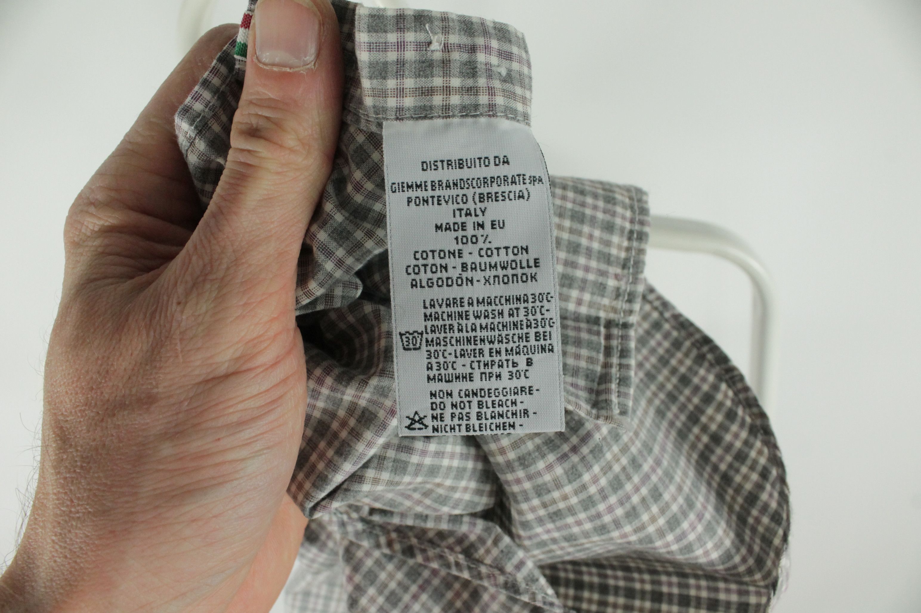 Tintoria Mattei Tintoria Mattei 954 Gray Plaid Elbow Patch Formal Shirt Size US M / EU 48-50 / 2 - 9 Thumbnail