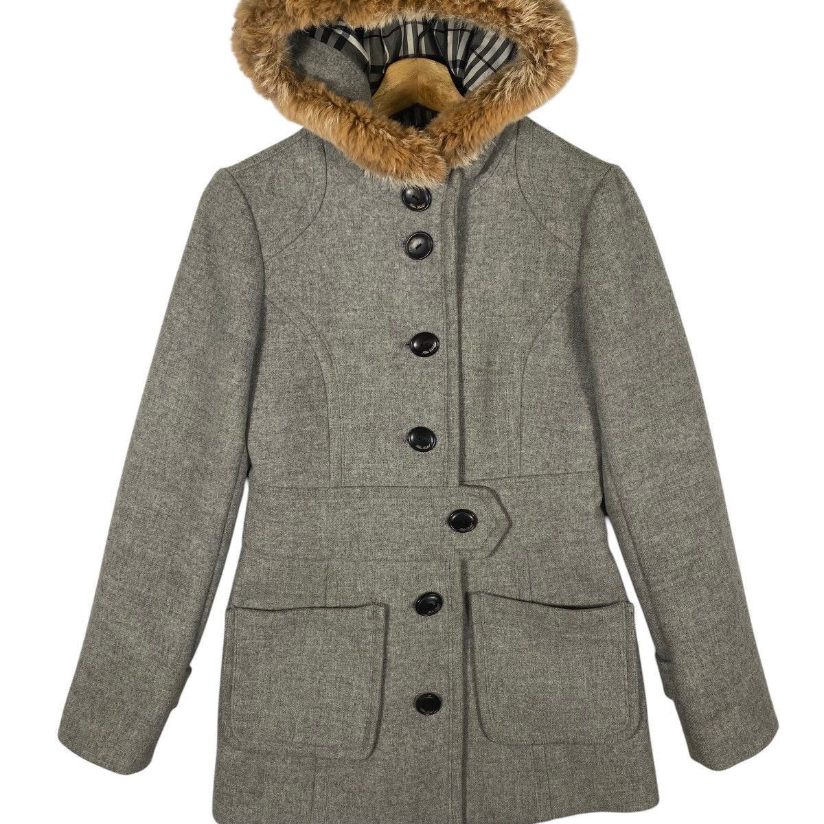 Burberry Burberrys Hoodie Rabbit Fur Trench Coat Size 38 Grey Colour Size XS / US 0-2 / IT 36-38 - 4 Thumbnail