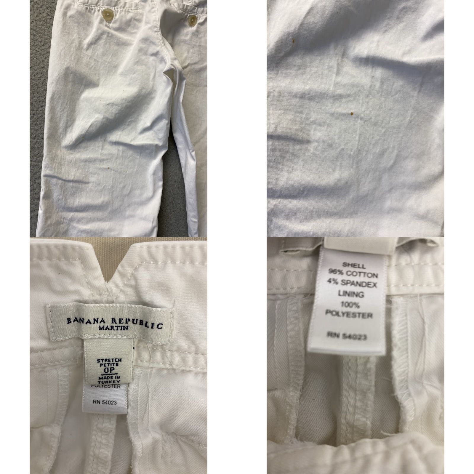 Banana Republic VINTAGE Banana Republic Women's Pants Chino Dress Solid White, Size 0P, 27 Inseam Size 25" / US 0 / IT 36 - 8 Thumbnail
