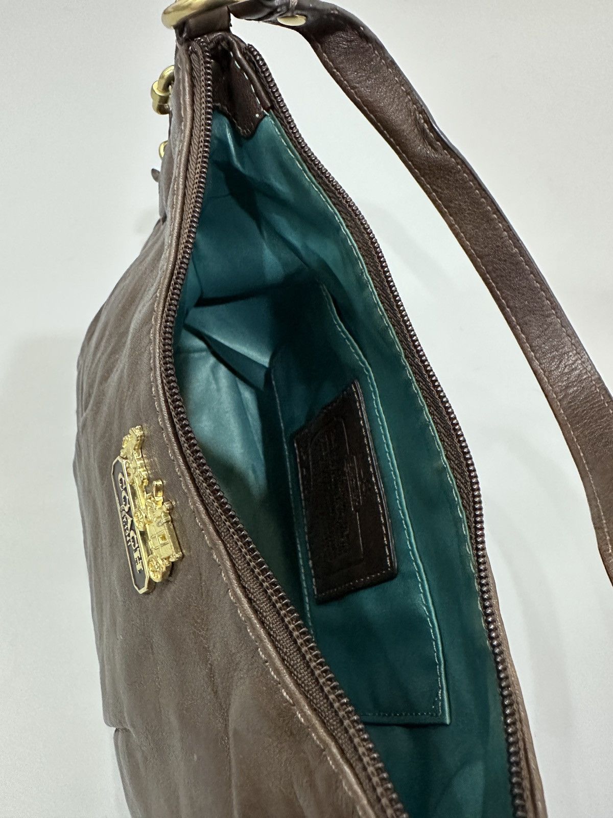 Coach Coach Brown Leather Pleated Hobo Bag Size ONE SIZE - 6 Thumbnail