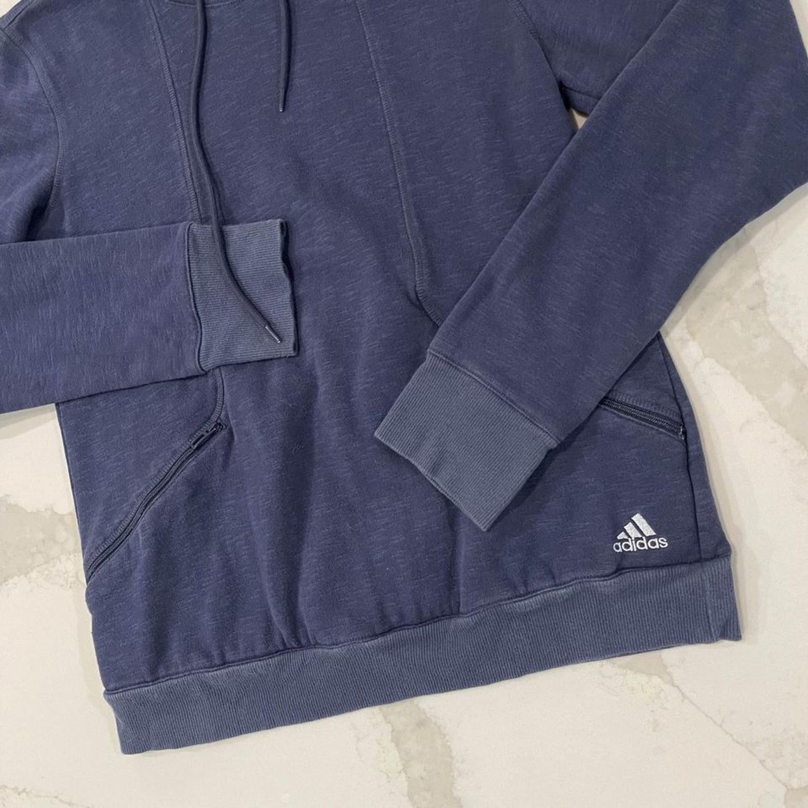 Adidas Adidas High Neck Hoodie Sweatshirt Womens Medium ZipPockets Size M / US 6-8 / IT 42-44 - 2 Thumbnail