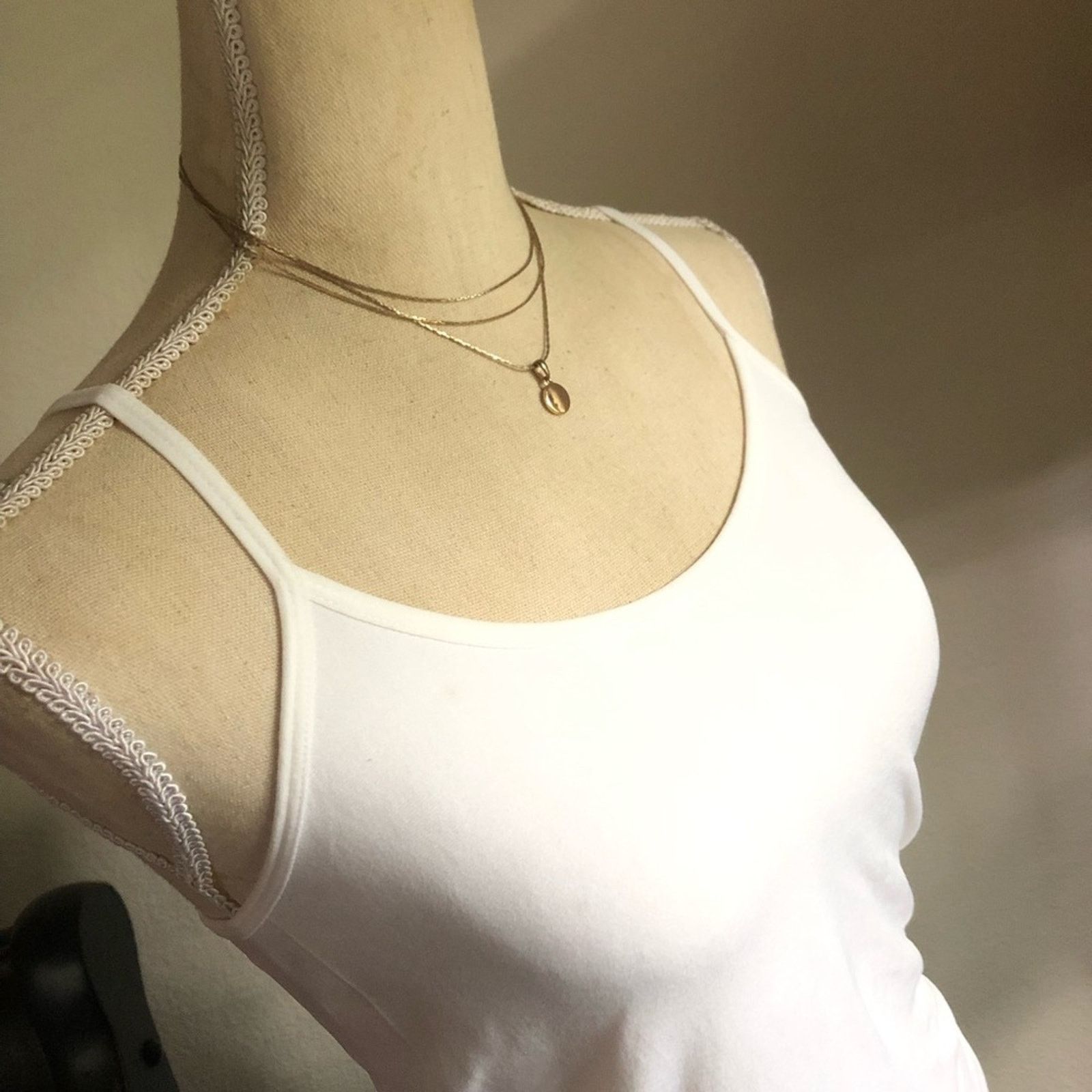 Vintage Vintage 90s gold plated triple strand chain pendant necklace Size ONE SIZE - 3 Thumbnail