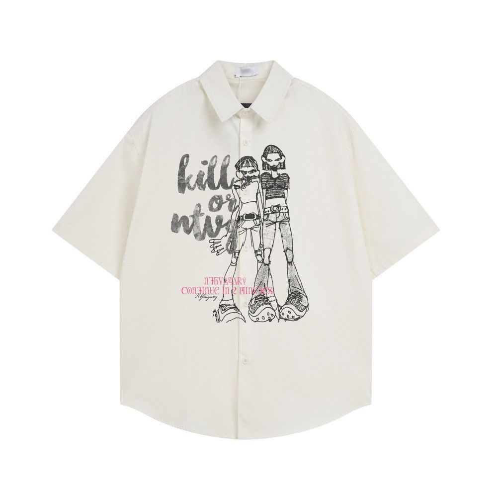 Japanese Brand Men's Loose-Fit Casual Hip-Hop "Vibe" Shirt Size US M / EU 48-50 / 2 - 1 Thumbnail