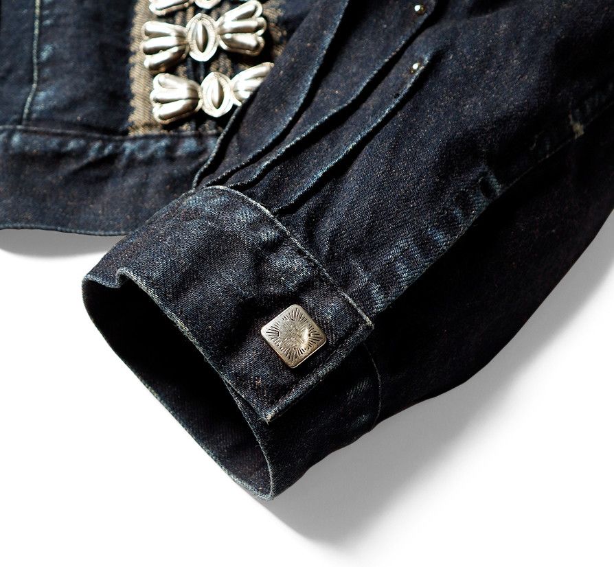 Kapital Kapital 12oz Yagasuri Jacquard Denim Chimayo Drizzler JKT Size US XXL / EU 58 / 5 - 6 Thumbnail