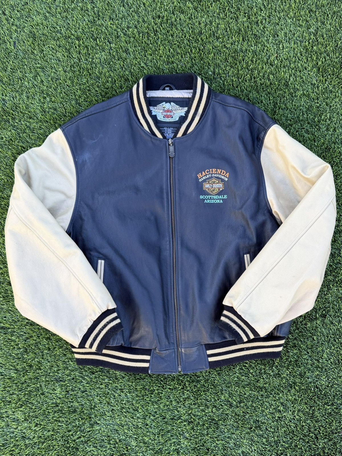 Harley Davidson Vintage 90s two tone Harley Davidson leather jacket size XXL Size US XXL / EU 58 / 5 - 1 Thumbnail