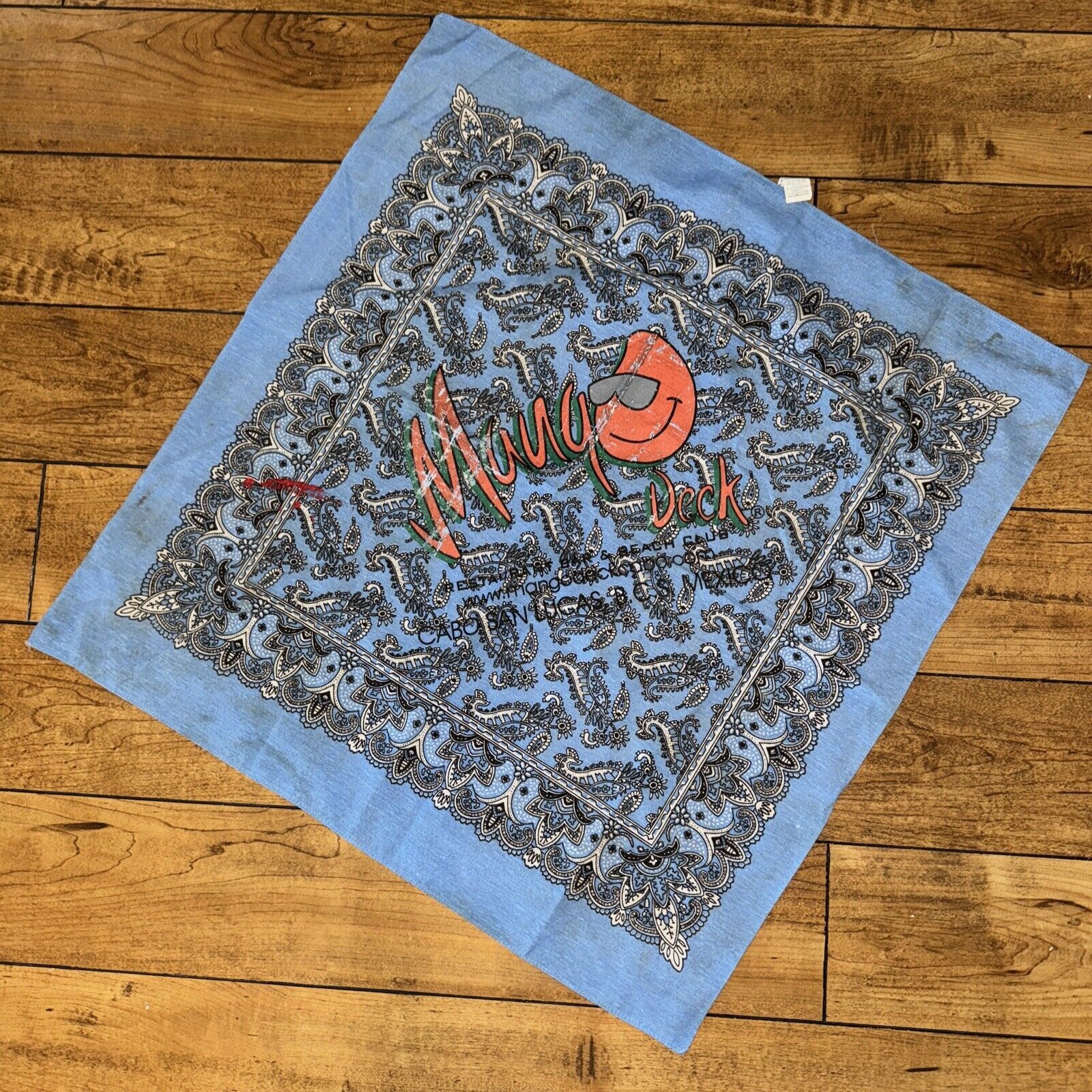 Vintage Cabo San Lucas Bandana Blue Accessory Scarf Pocket Square Size ONE SIZE - 1 Thumbnail