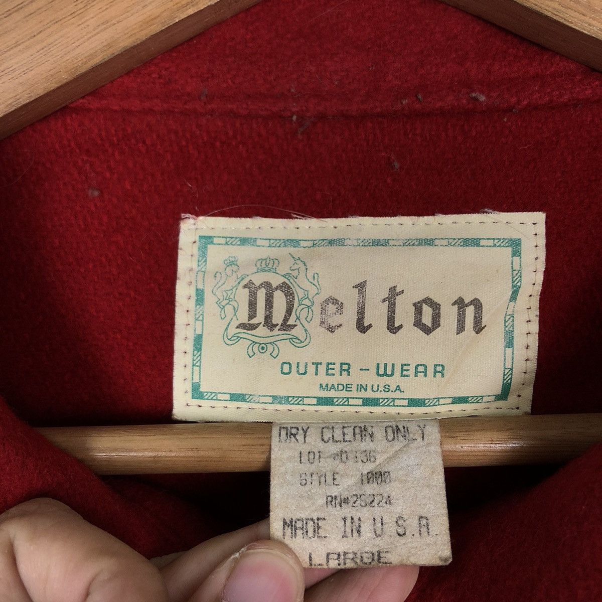 Japanese Brand VINTAGE WOOL HOODIE ANORAK MELTON MADE IN USA Size US L / EU 52-54 / 3 - 9 Thumbnail