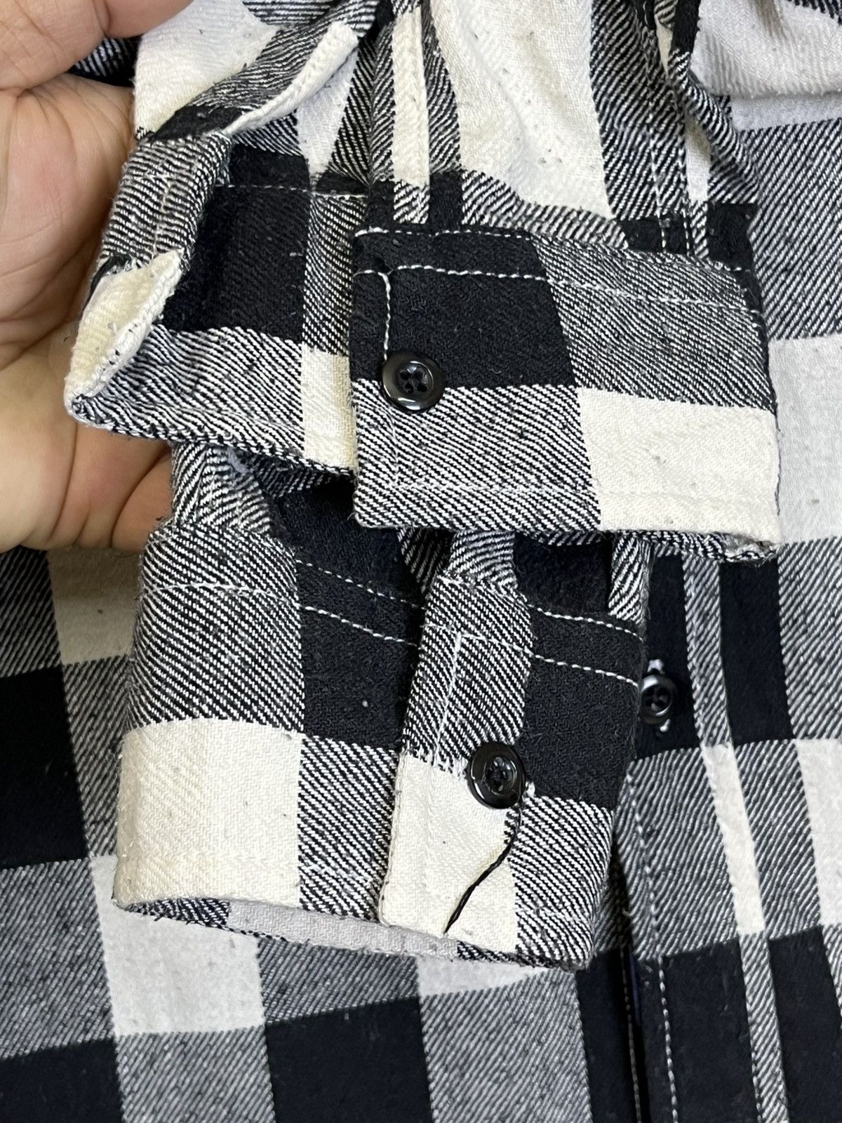 Tete Homme TETE HOMME issey miyake black on flannel button ups shirts Size US M / EU 48-50 / 2 - 7 Thumbnail