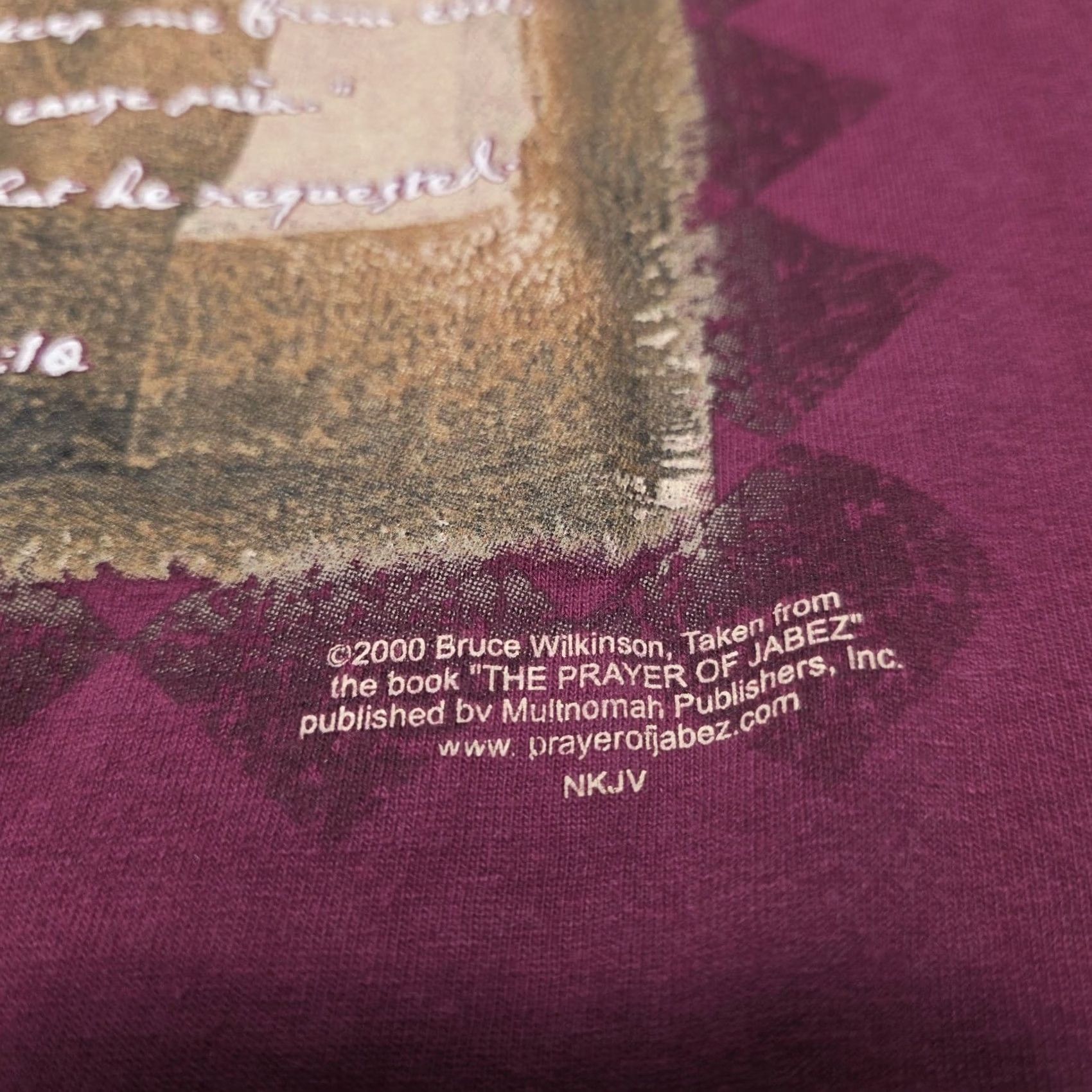 AAA VINTAGE The Prayer of Jabez T-Shirt L Maroon Graphic Print 90s 2000s Mens Mens Size US L / EU 52-54 / 3 - 3 Thumbnail